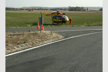 Un motard héliporté après une collision à Effiat (Puy-de-Dôme)