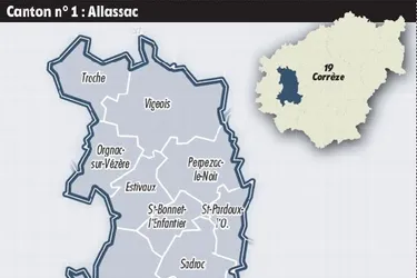 Les deux cantons actuels de Donzenac et Vigeois regroupés en un seul territoire