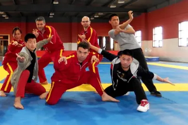 Adeptes de kung-fu Wushu partis en Chine