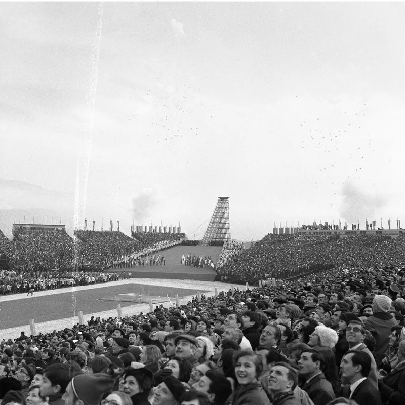 Fanion Métal JO Grenoble 1968 - Objet De Collection Sportif