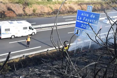 Un feu de végétation provoque un important ralentissement sur l'A75 à hauteur de Lorlanges (Haute-Loire)