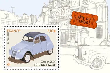 Le timbre fait son cinéma à Beaumont (Puy-de-Dôme) en rendant hommage à deux autos du patrimoine français