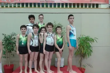 Quatre garçons de l’entente gymnique champions d’Auvergne