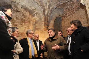 René Souchon en visite à Moulins sur le chantier des caves Bertine