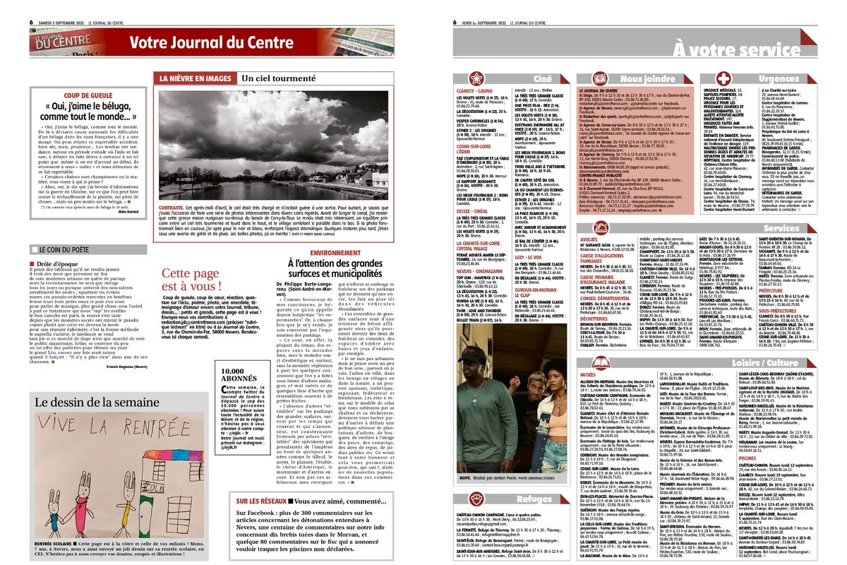 Avec les pages "Votre Journal du Centre" et "À votre service", votre