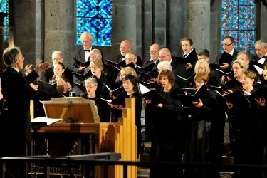 Le Chœur régional d’Auvergne en vedette, hier, lors du second concert des musicales d’Orcival