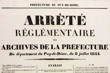 Un règlement pour les archives en 1844