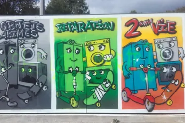 Le graffiti des enfants tagué à la déchèterie des Ancizes