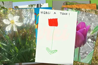 Les élèves de Saint-Pourçain-sur-Besbres disent "merci" avec des fleurs