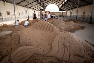 Un sculpteur de sable au festival « au coeur de Cosne »