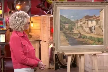 Un tableau d'Alfred Renaudin représentant Blesle (Haute-Loire) dans l'émission "Affaire conclue" sur France 2