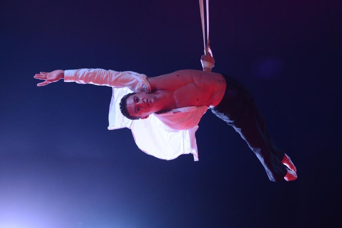 David Maillard fait partie du cirque Paradiso, installé à Saint-Fargeau ...