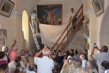 Le tableau retrouve l’église après 4 ans de restauration