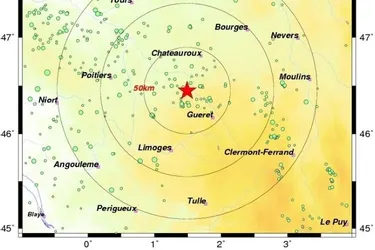 Un séisme enregistré dans le nord-ouest de la Creuse ce lundi matin