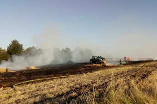 Plus d'un hectare de végétation en feu dans une exploitation agricole à Saint-Pont (Allier)