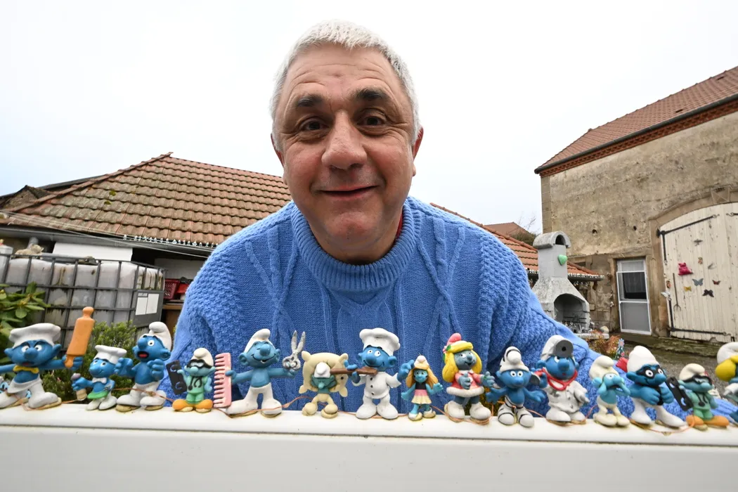 Figurine Schtroumpfs Azraël Et Gargamel – Décoration D'aquarium Ou De Salon – Résine Polyester – 8,4 Cm