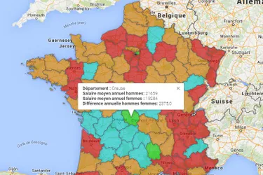 Salaires hommes-femmes : les départements d'Auvergne et du Limousin parmi les moins inégalitaires