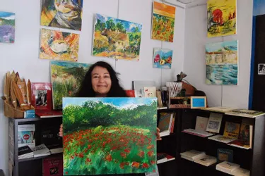 Mireille Depalle dévoile plusieurs de ses toiles jusqu’à la fin du mois, au café-librairie Grenouille