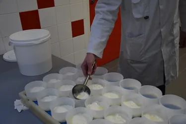 La fabrication d'un fromage pour la réouverture de la cuisine pédagogique du marché couvert d'Aurillac