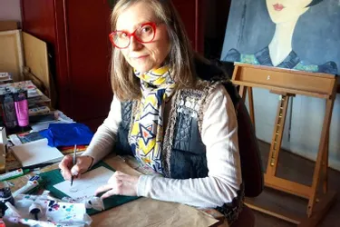 Marie-Hélène Najean, artiste peintre, expose ses créations au Point information jeunesse