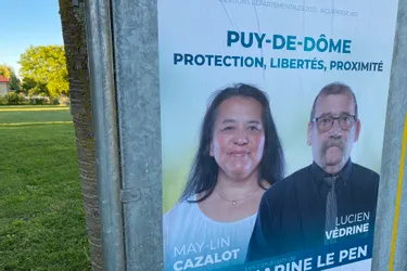 Départementales : May-Lin Cazalot et Lucien Védrine candidats du Rassemblement national sur le canton d'Aigueperse (Puy-de-Dôme)