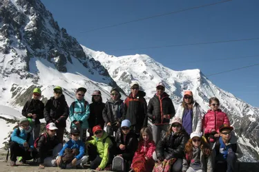 En classe au pied du Mont Blanc