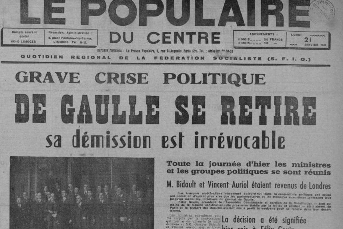 Le 20 janvier 1946 - Le Populaire du Centre