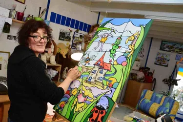 Installée à Bulhon, Catherine Grille est spécialisée dans les fresques pour privés et entreprises