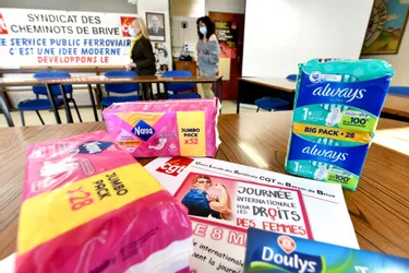 À Brive (Corrèze), la CGT organise une collecte pour lutter contre la précarité menstruelle