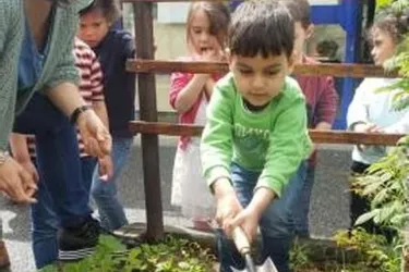 Les jeunes élèves de l’école ont été initiés au jardinage