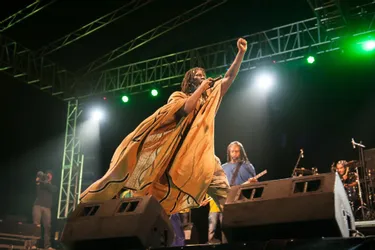 Tiken Jah Fakoly sur la scène d'Ecaussysteme en août 2015