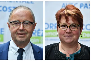 Jean-Claude Leygnac et Laurence Dumas, candidats Corrèze Demain pour le canton d'Argentat-sur-Dordogne