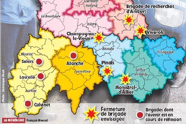 Auvergne : une douzaine d'unités de gendarmerie dans le viseur [carte]