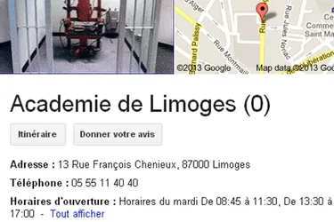 Une chaise électrique... en cherchant le rectorat de Limoges sur Google
